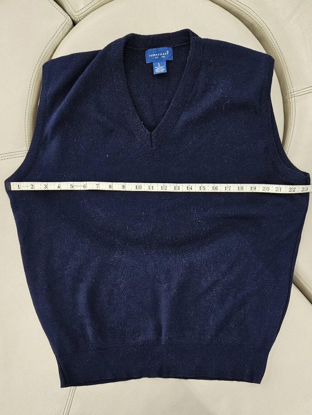 Vintage Towncraft Navy V-Neck Sweater Vest